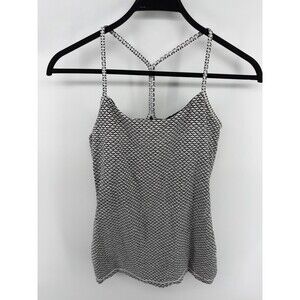 Lululemon Size 8 Power Y Tank Polka Dot  Sport White Black Yoga